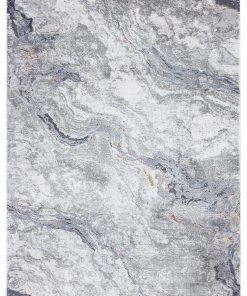 Miss Amara Nami Blue Stone And Bronze Marble Transitional Motif Rug