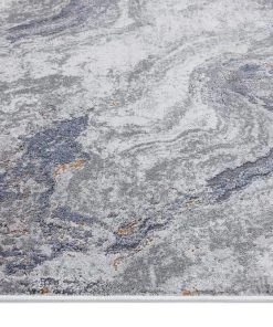 Miss Amara Nami Blue Stone And Bronze Marble Transitional Motif Rug