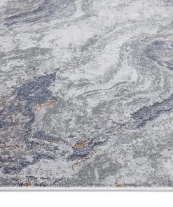 Miss Amara All Rugs Nami Blue Stone And Bronze Marble Transitional Motif Runner Rug