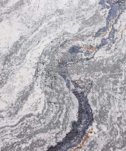 Miss Amara Nami Blue Stone And Bronze Marble Transitional Motif Rug