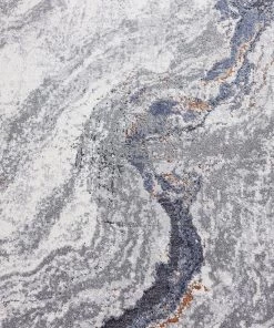 Miss Amara All Rugs Nami Blue Stone And Bronze Marble Transitional Motif Runner Rug