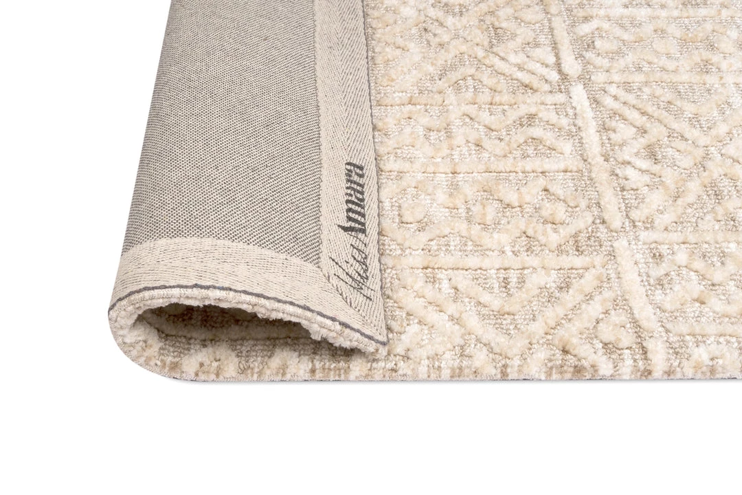 Miss Amara Naomi Ivory Grey And Brown Tribal Textured Rug