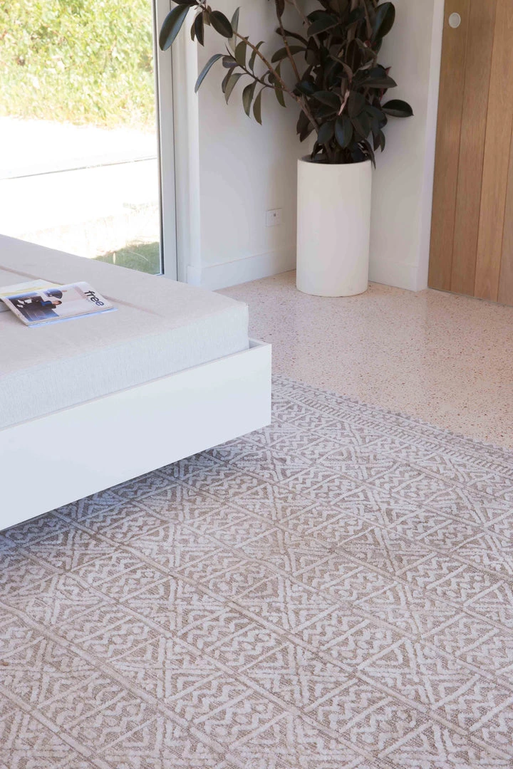 Miss Amara Naomi Ivory Grey And Brown Tribal Textured Rug