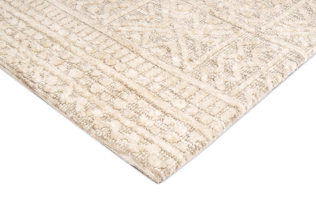 Miss Amara Naomi Ivory Grey And Brown Tribal Textured Rug