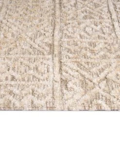 Miss Amara Naomi Ivory Grey And Brown Tribal Textured Runner Rug