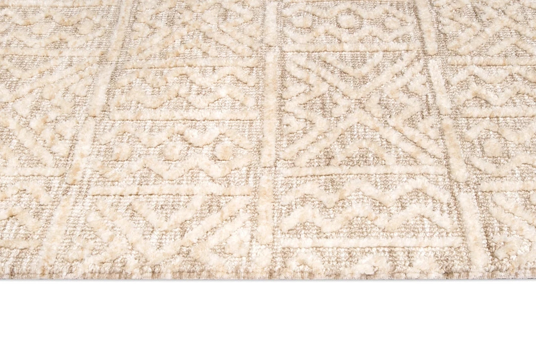 Miss Amara Naomi Ivory Grey And Brown Tribal Textured Rug