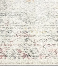 Miss Amara Nasya Pink Yellow And Grey Traditional Medallion Rug