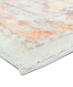 Miss Amara Natalya Orange And Cream Transitional Washable Runner Rug All Rugs