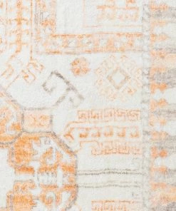 Miss Amara Natalya Orange And Cream Transitional Washable Runner Rug All Rugs