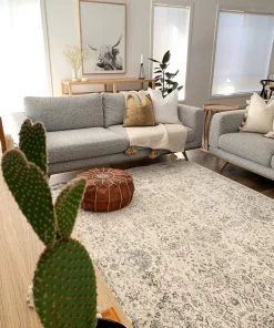 Miss Amara Natasha Cream And Silver Grey Traditional Floral Rug