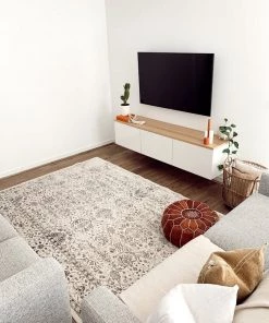 Miss Amara Natasha Cream And Silver Grey Traditional Floral Rug