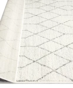 Miss Amara Neda Grey And Ivory Diamond Pattern Runner Rug All Rugs