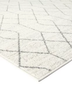 Miss Amara Neda Grey And Ivory Diamond Pattern Rug