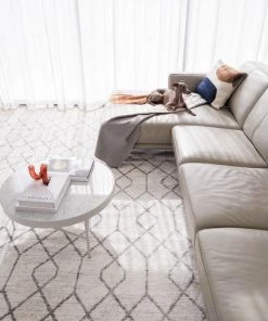 Miss Amara Neda Grey And Ivory Diamond Pattern Rug
