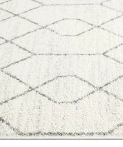 Miss Amara Neda Grey And Ivory Diamond Pattern Runner Rug All Rugs