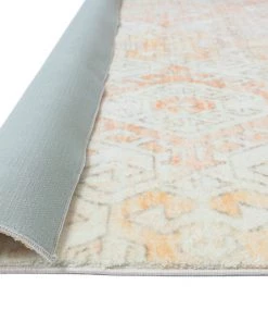 Miss Amara Neride Orange And Cream Tribal Washable Runner Rug