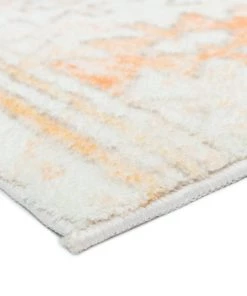 Miss Amara Neride Orange And Cream Tribal Washable Runner Rug