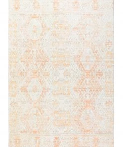 Miss Amara Neride Orange And Cream Tribal Washable Rug All Rugs