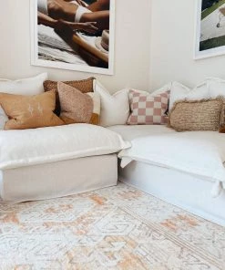 Miss Amara Neride Orange And Cream Tribal Washable Rug All Rugs