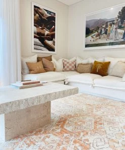 Miss Amara Neride Orange And Cream Tribal Washable Rug All Rugs