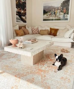 Miss Amara Neride Orange And Cream Tribal Washable Rug All Rugs