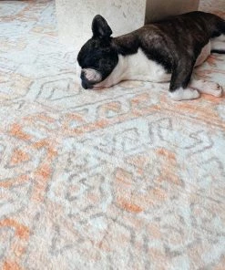 Miss Amara Neride Orange And Cream Tribal Washable Rug All Rugs