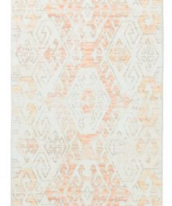 Miss Amara Neride Orange And Cream Tribal Washable Runner Rug