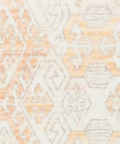 Miss Amara Neride Orange And Cream Tribal Washable Runner Rug