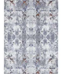 Miss Amara Neve Blue Grey And Bronze Transitional Motif Runner Rug All Rugs