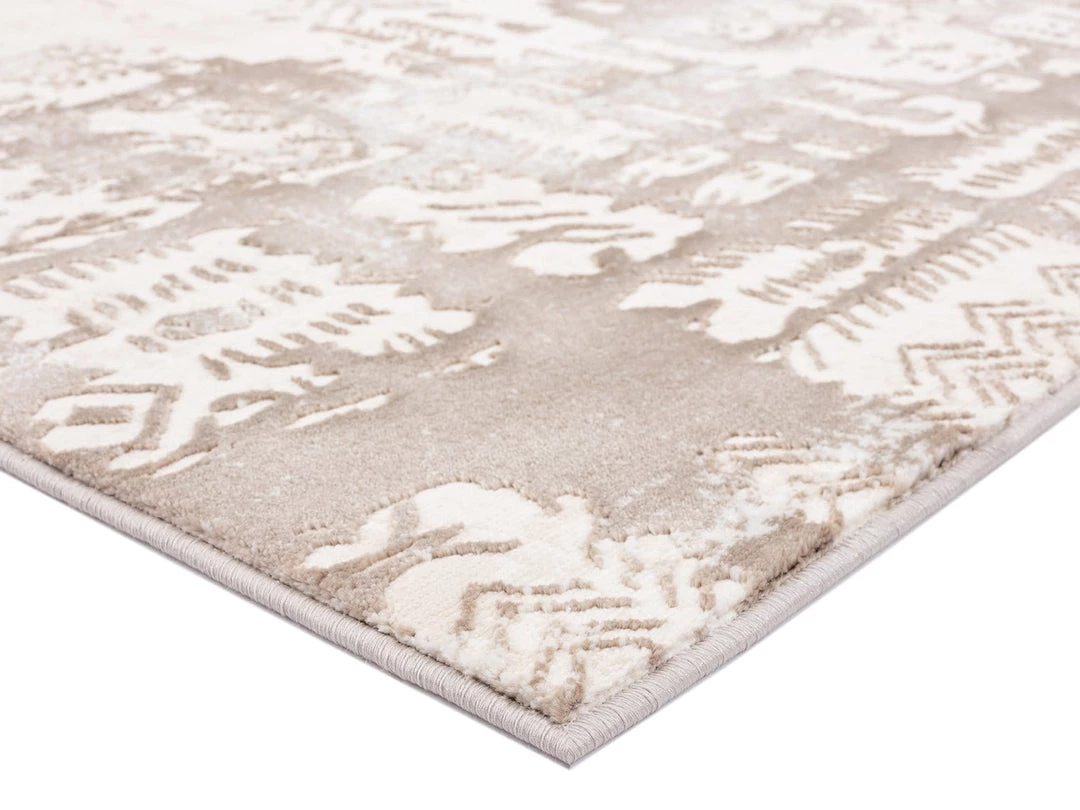 Miss Amara Niaran Beige And Ivory Distressed Tribal Runner Rug All Rugs