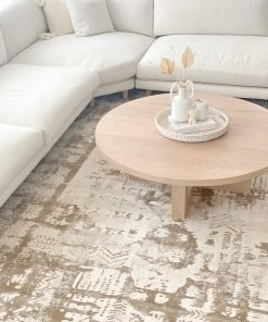 Miss Amara Niaran Beige And Ivory Distressed Tribal Rug