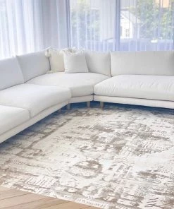 Miss Amara Niaran Beige And Ivory Distressed Tribal Rug