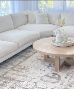 Miss Amara Niaran Beige And Ivory Distressed Tribal Rug