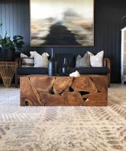 Miss Amara Nishem Brown Grey And Ivory Distressed Tribal Rug