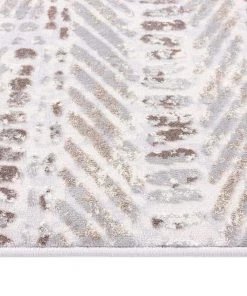 Miss Amara Nishem Brown Grey And Ivory Distressed Tribal Rug