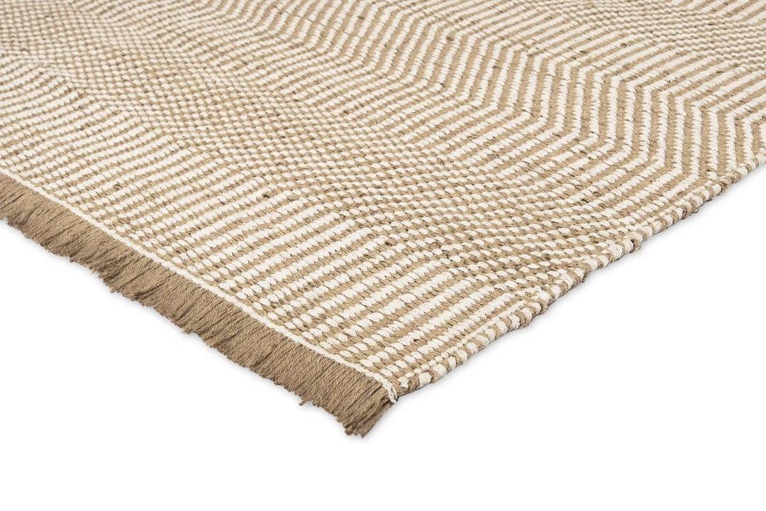 Miss Amara Nita Cream And Brown Jute Rug