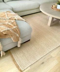 Miss Amara Nita Cream And Brown Jute Rug