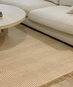 Miss Amara Nita Cream And Brown Jute Rug