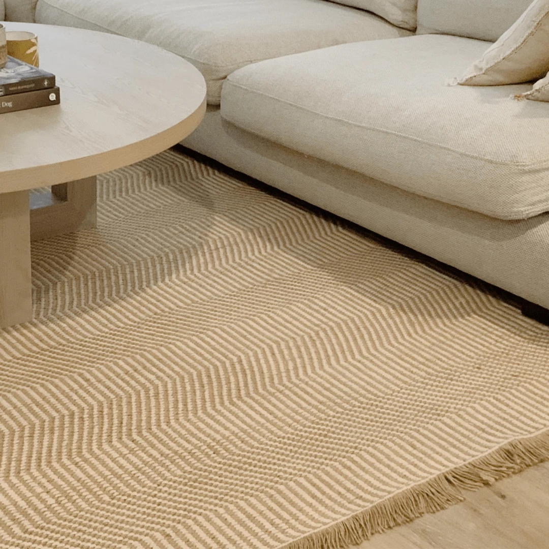 Miss Amara Nita Cream And Brown Jute Rug