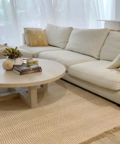 Miss Amara Nita Cream And Brown Jute Rug