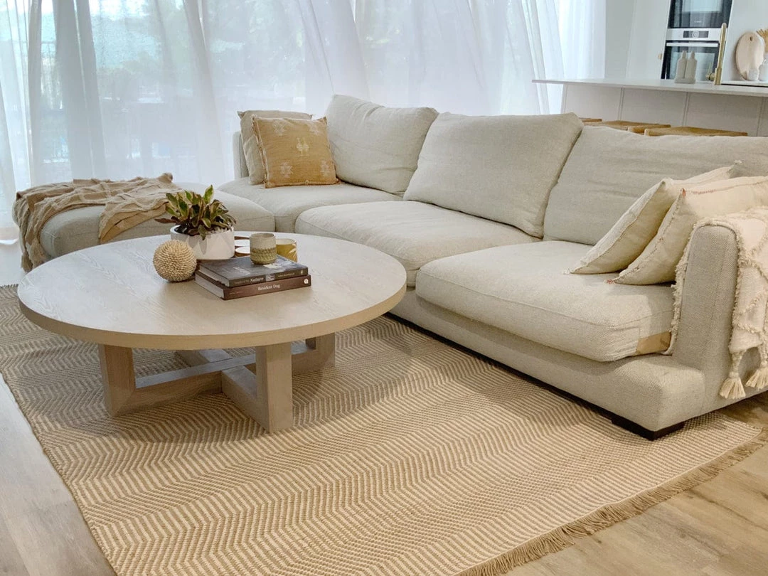 Miss Amara Nita Cream And Brown Jute Rug