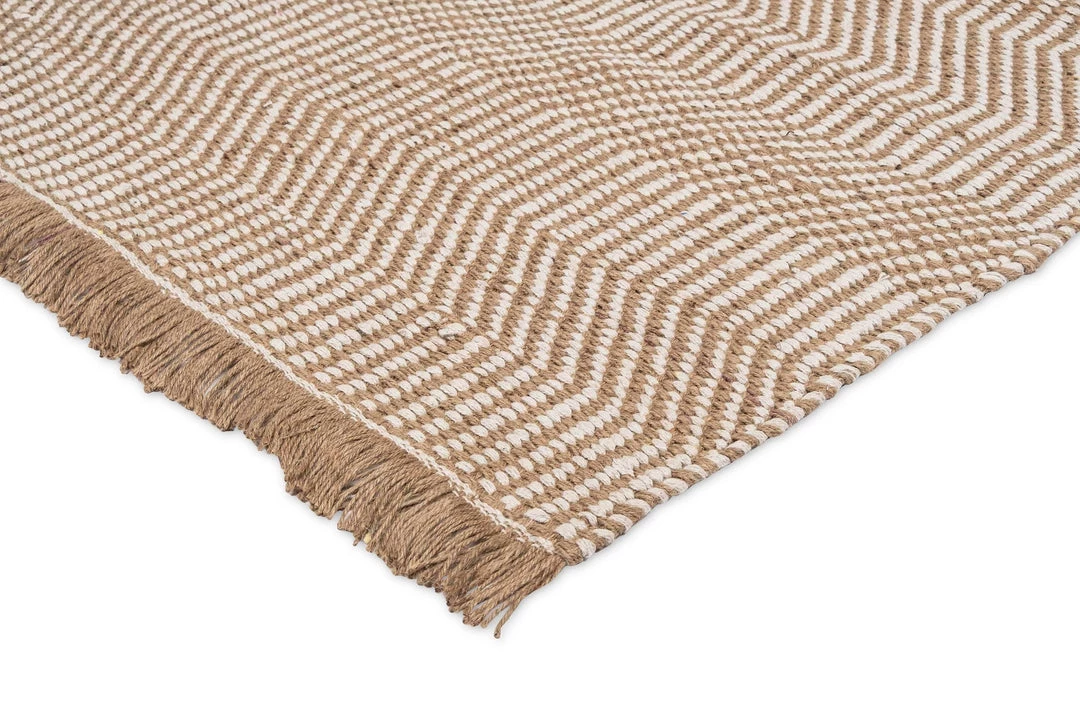 Miss Amara Nita Cream And Brown Jute Runner Rug All Rugs