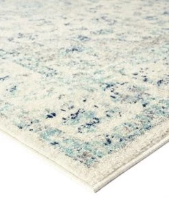 Miss Amara Noor Blue And Ivory Traditional Distressed Rug
