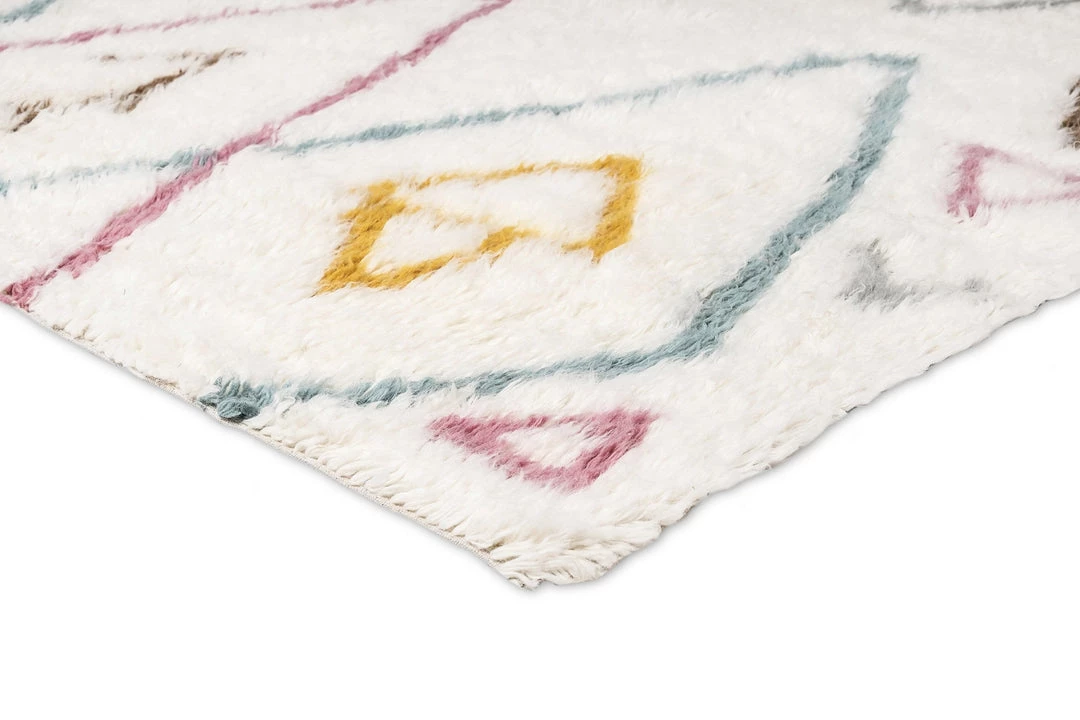 Miss Amara All Rugs Nori Pastel Multi-Colour Abstract Tribal Shag Rug