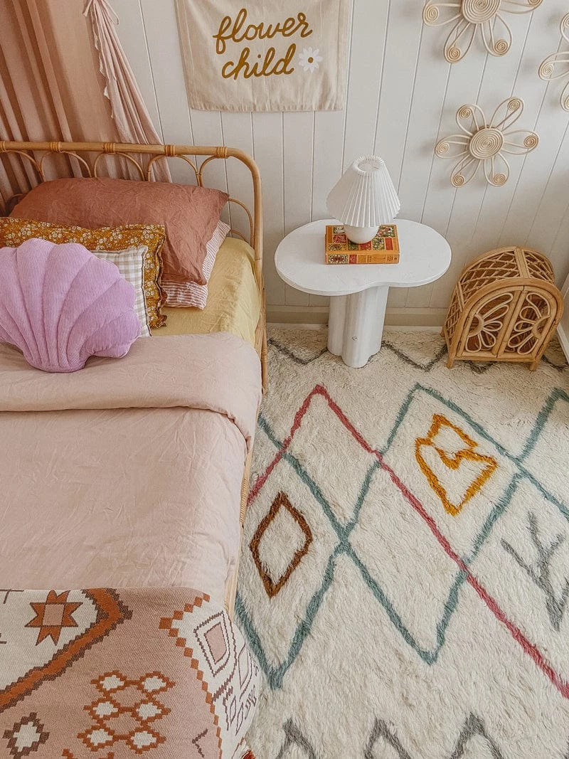 Miss Amara All Rugs Nori Pastel Multi-Colour Abstract Tribal Shag Rug