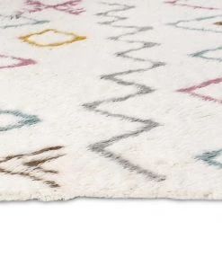 Miss Amara All Rugs Nori Pastel Multi-Colour Abstract Tribal Shag Rug