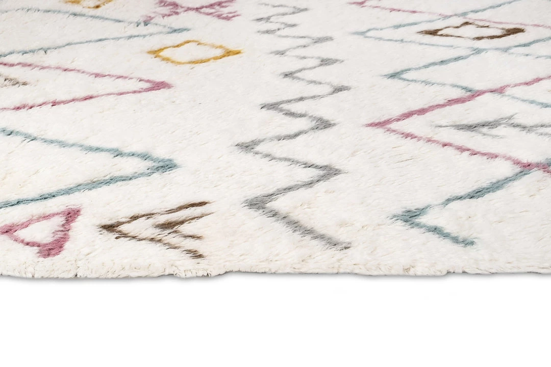 Miss Amara All Rugs Nori Pastel Multi-Colour Abstract Tribal Shag Rug