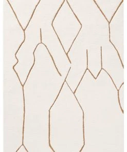 Miss Amara All Rugs Nyla Cream And Gold Tribal Shag Rug