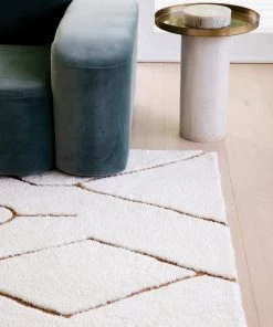 Miss Amara All Rugs Nyla Cream And Gold Tribal Shag Rug