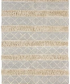 Miss Amara Ode Ivory Diamond Pattern Shag Rug